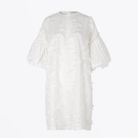 - Thunder - Embroidered Dress - White