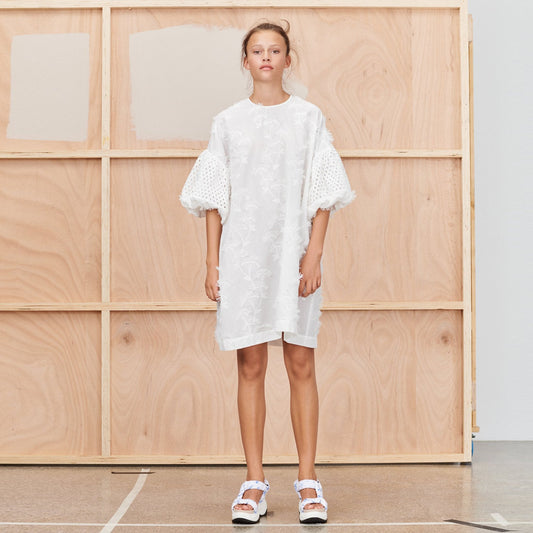 - Thunder - Embroidered Dress - White