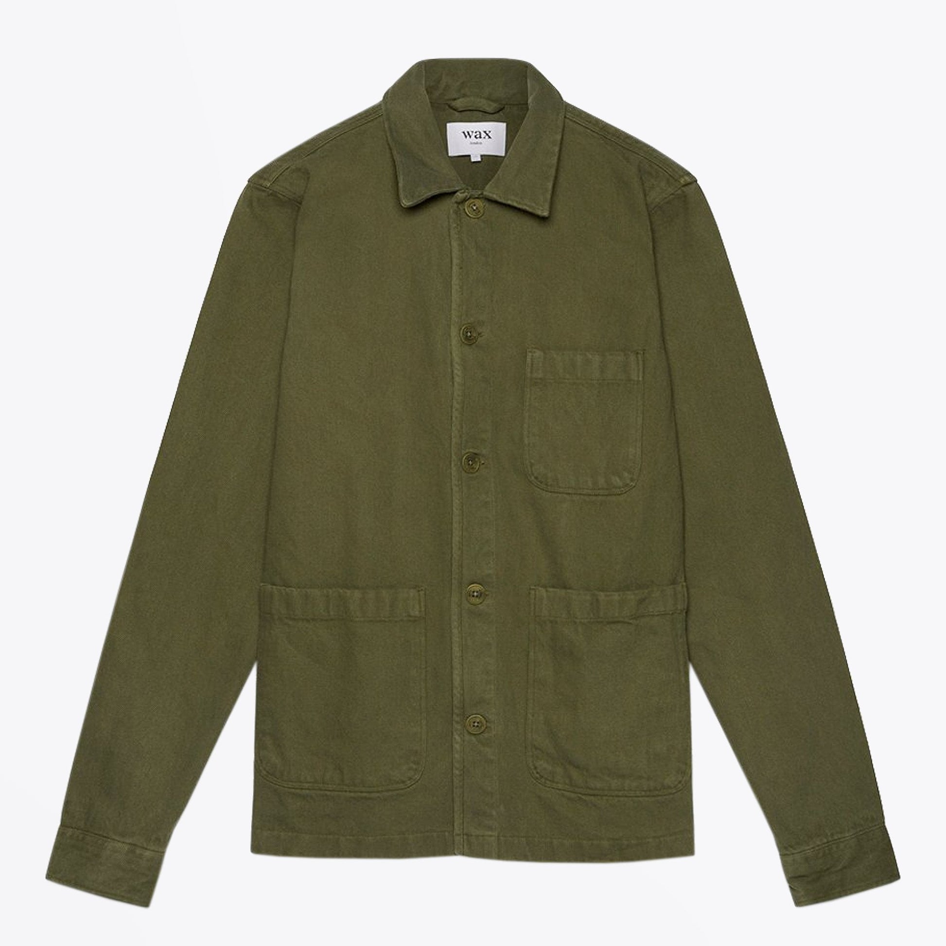 Wax Heavy Denim Overshirt - Khaki Green