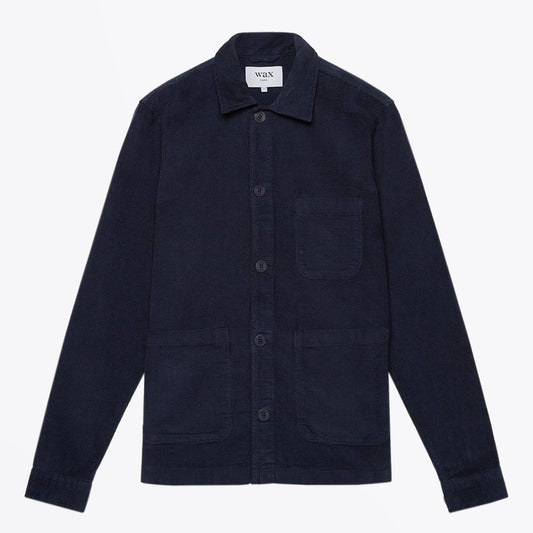 - Waffle Corduroy Overshirt - Navy
