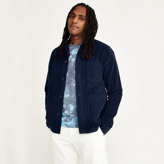 - Waffle Corduroy Overshirt - Navy
