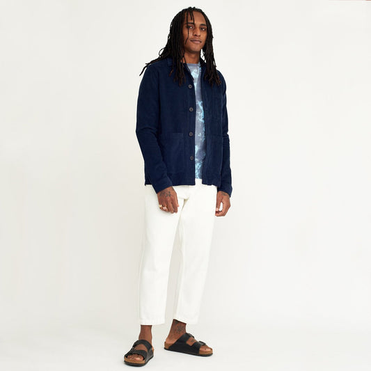 - Waffle Corduroy Overshirt - Navy