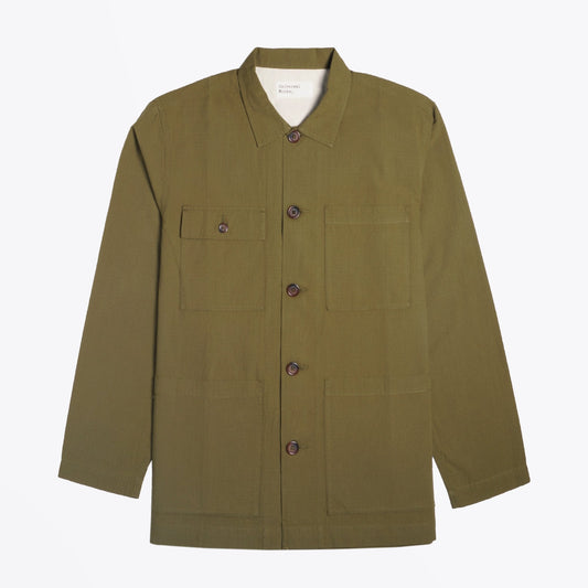 - Ripstop Cotton Overshirt - Olive Green