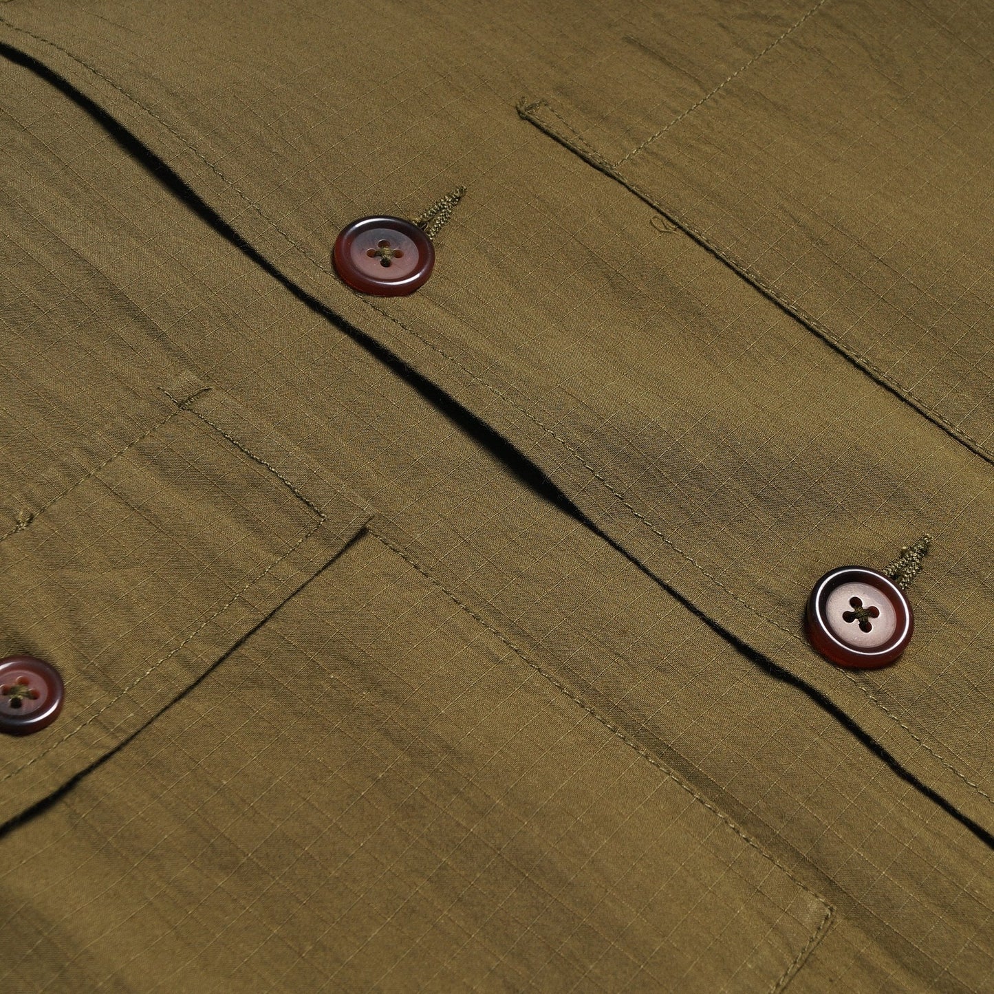 - Ripstop Cotton Overshirt - Olive Green