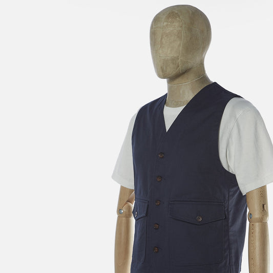 - Twill Field Waistcoat - Navy