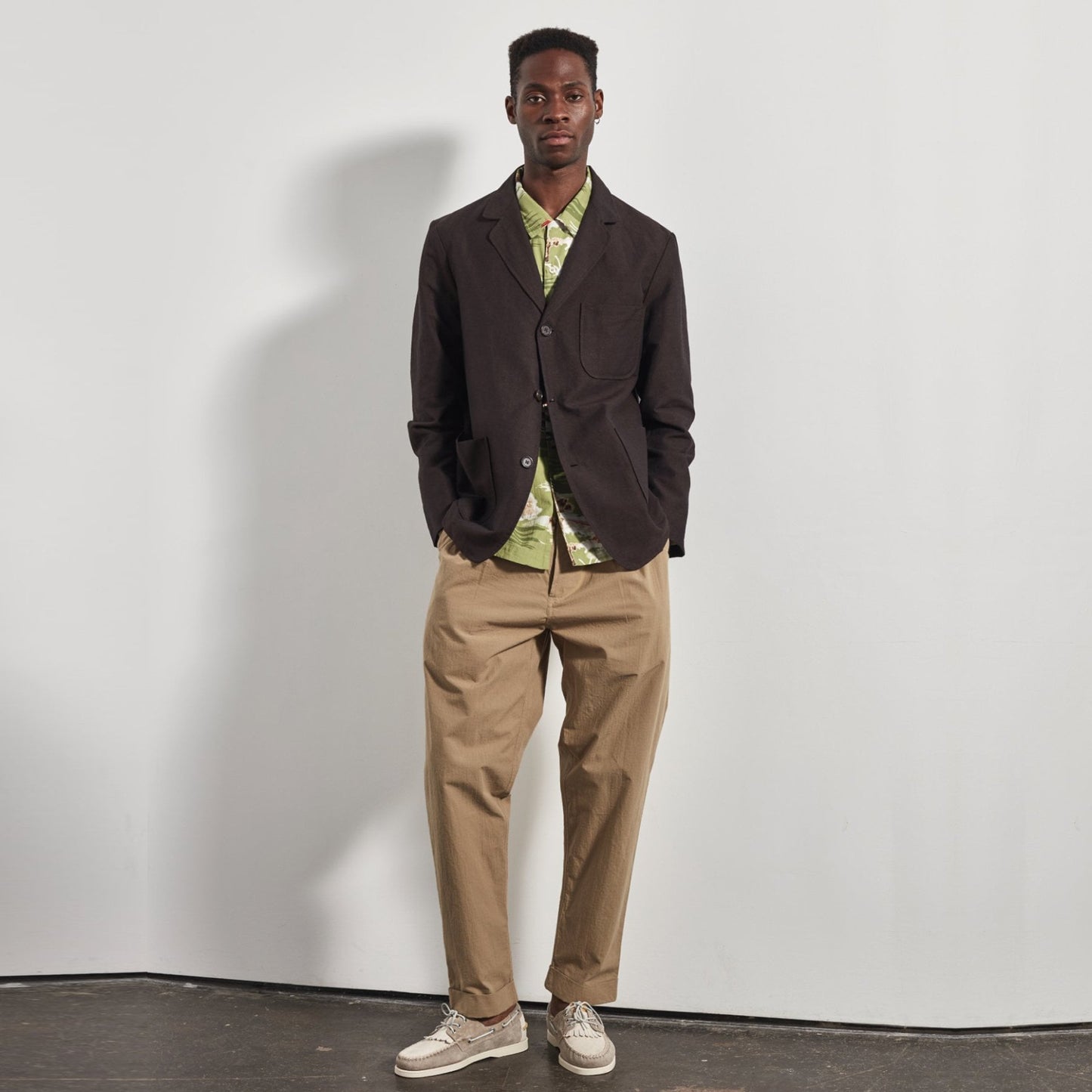 - Ripstop Cotton Pleated Trousers - Sand