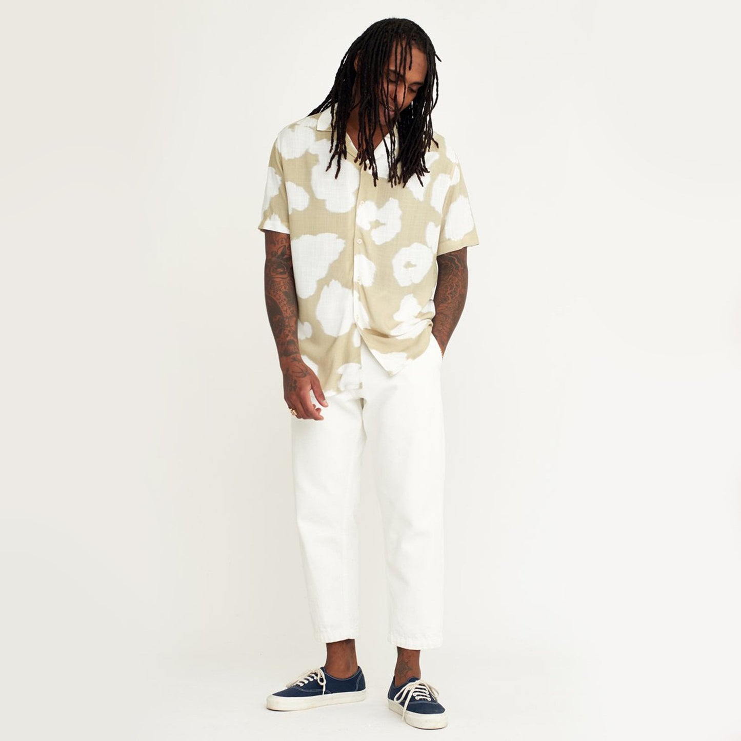 - Short-Sleeve Printed Shirt - Sage