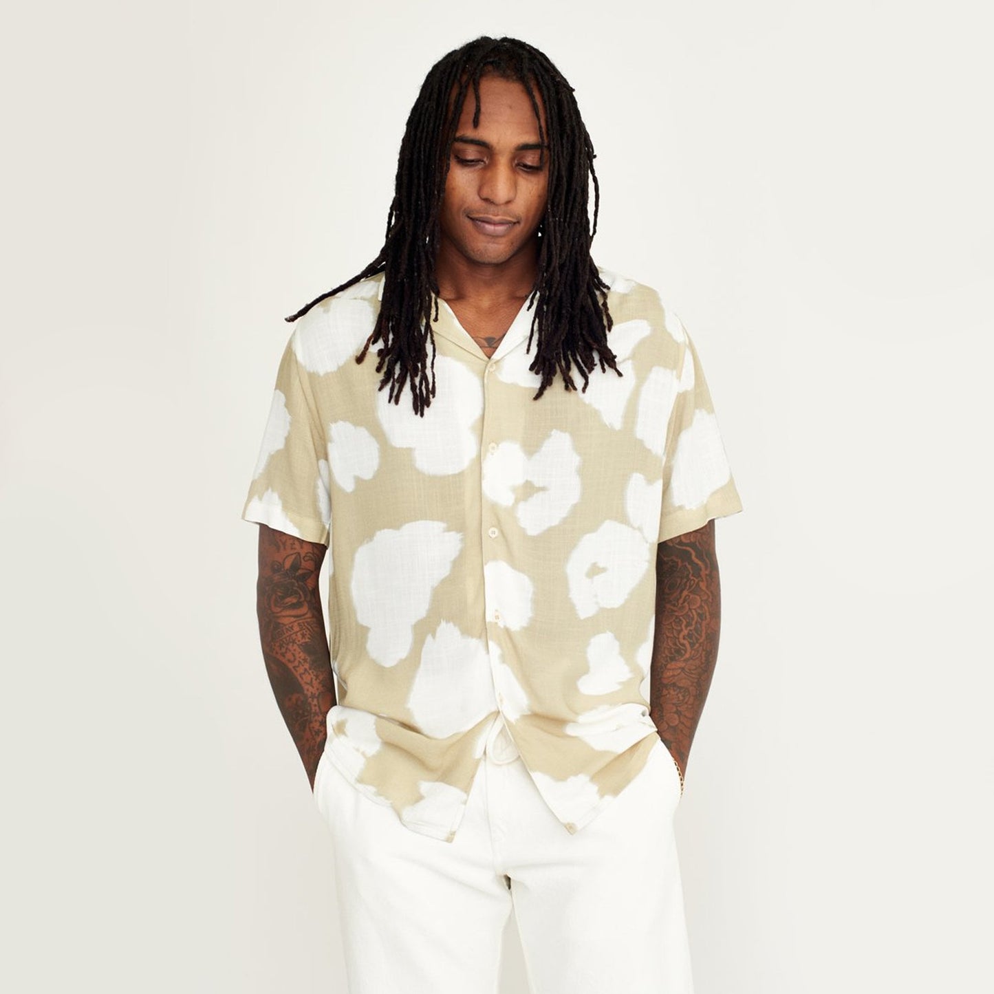 - Short-Sleeve Printed Shirt - Sage