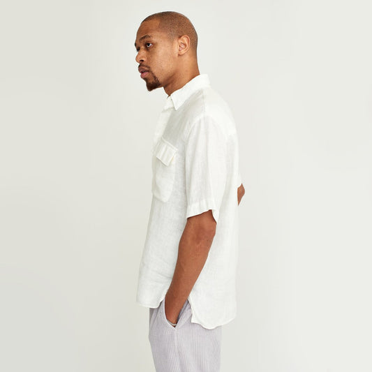 Linen Short Sleeve Shirt - White