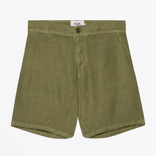 Linen Shorts - Khaki Green