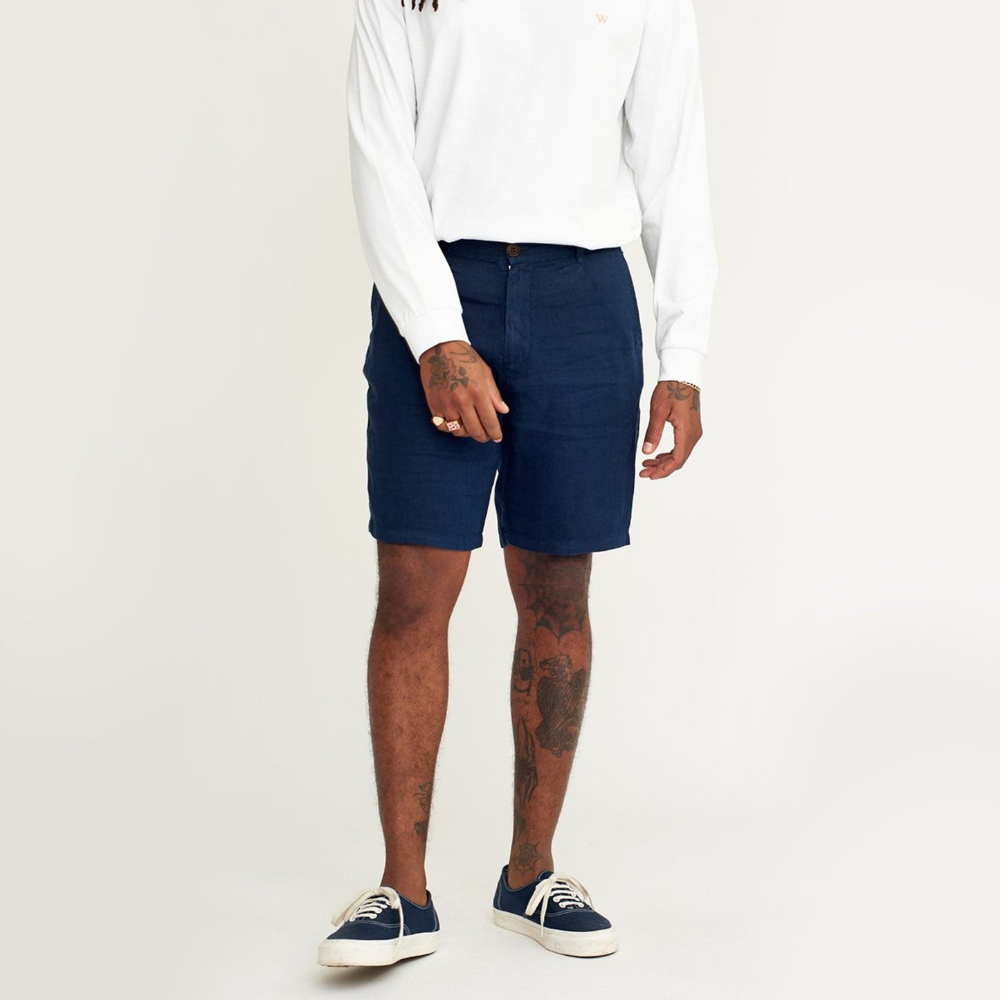 Linen Shorts - Navy