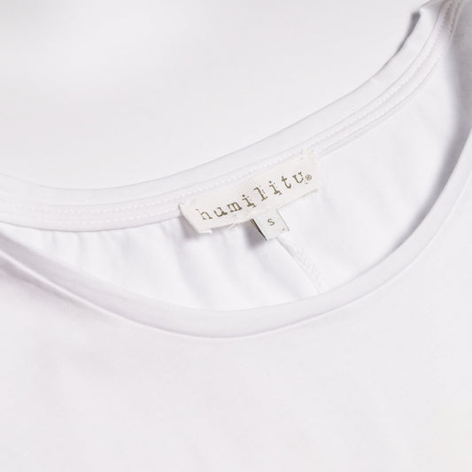 - Ermine - Ruffle Sleeve T-Shirt - White