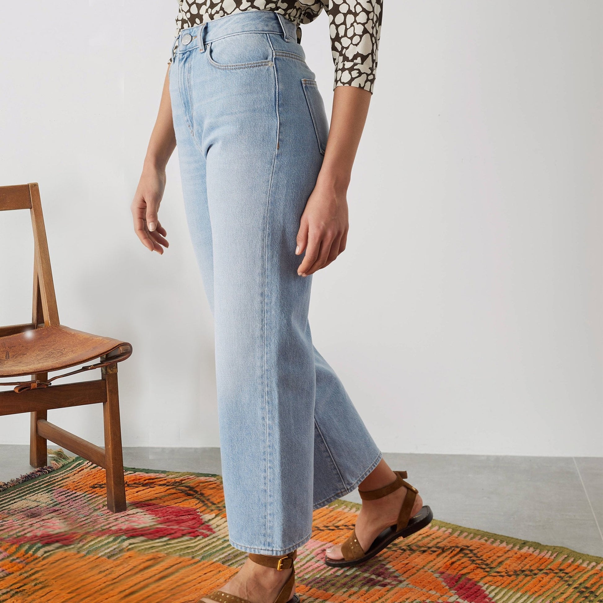 Leon Francois High-Rise Flare Denim Jeans - Blue