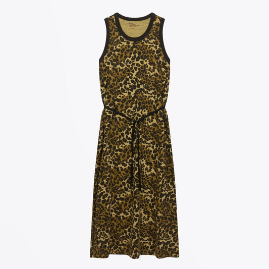 - Regissou Felin - Leopard Print Midi Dress - Yellow/Black