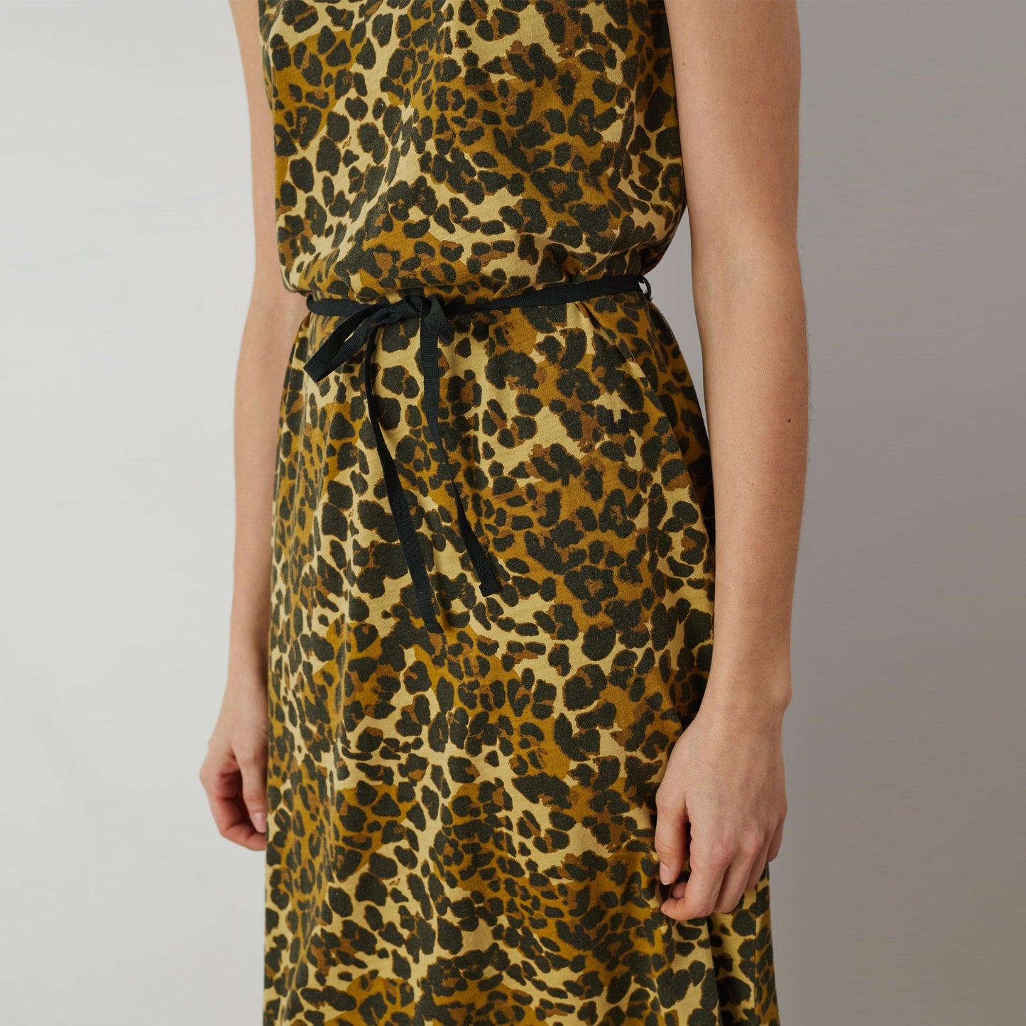 - Regissou Felin - Leopard Print Midi Dress - Yellow/Black