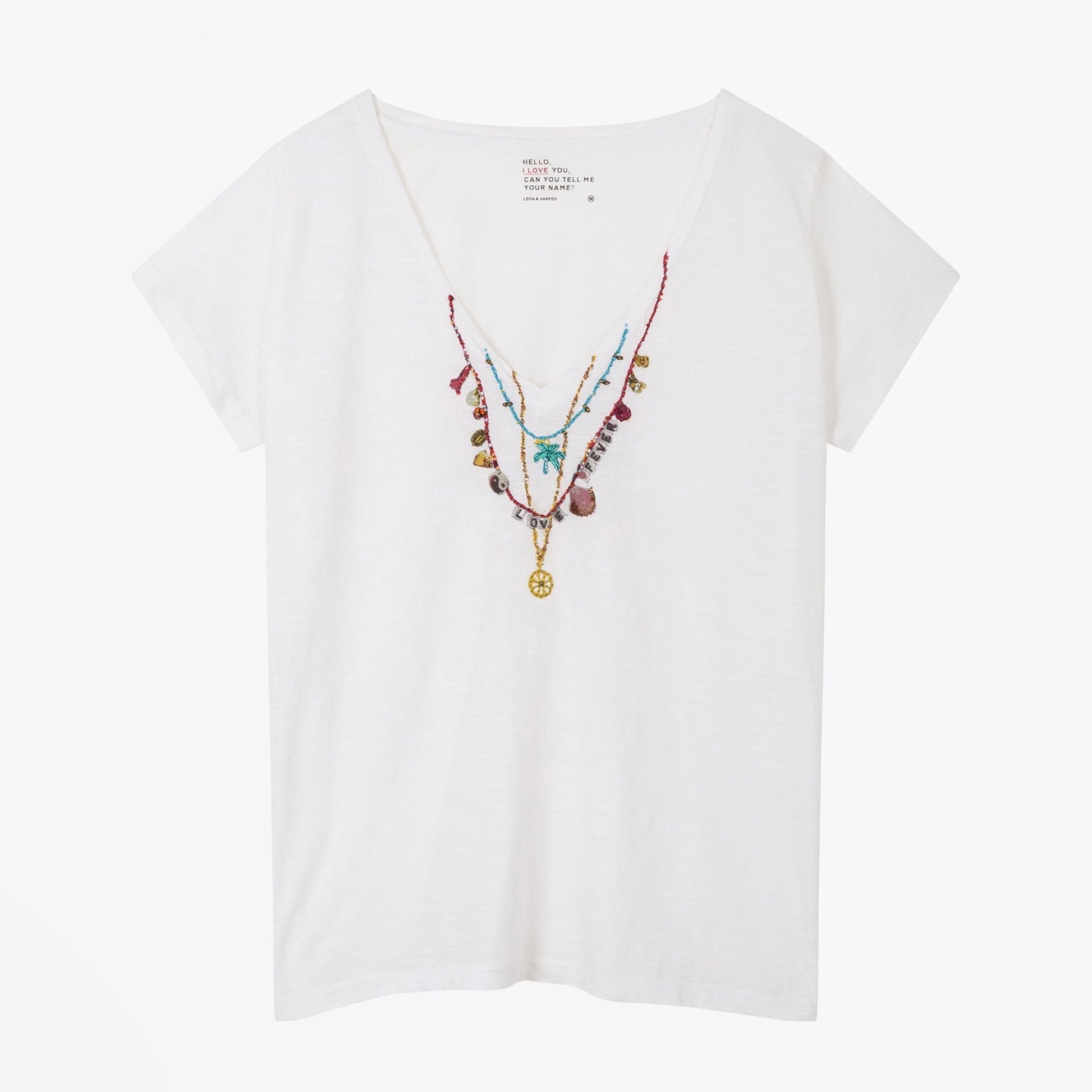 Leon Tonton Printed Palm T-Shirt - White
