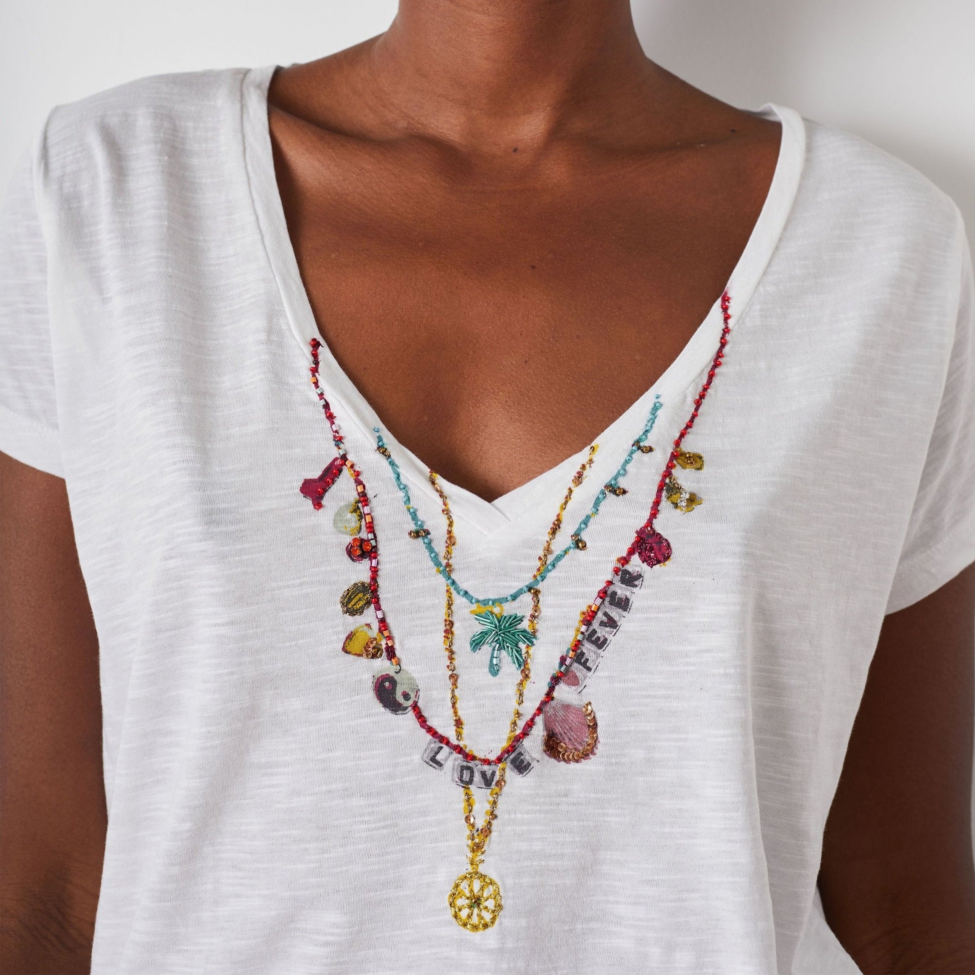 Leon Tonton Printed Palm T-Shirt - White
