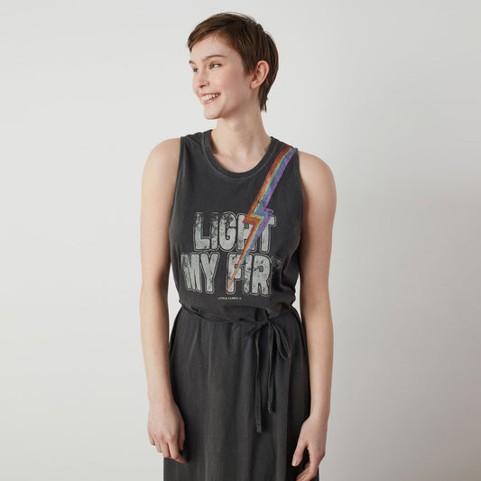 - Regisse Fire - Lightening Flash Print Dress - Charcoal