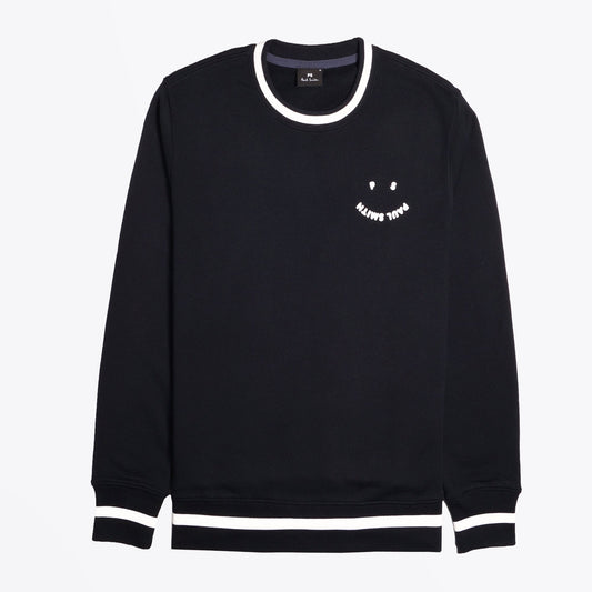 - Cotton 'PS Happy' Sweatshirt - Black