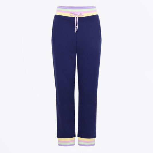 - Arden Wide Leg Joggers - Navy Colourblock