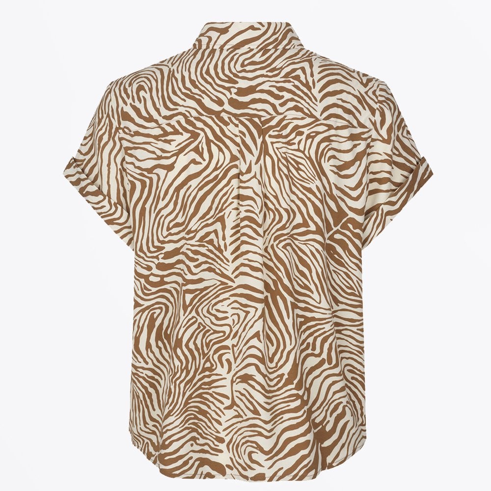 Samsoe Majan Short Sleeve Shirt - Mountain Zebra