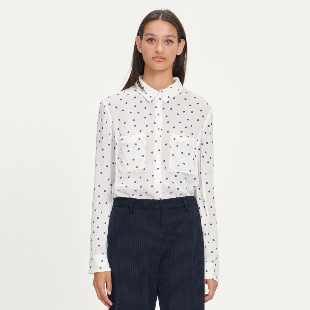 Milly Dot Print Shirt - White