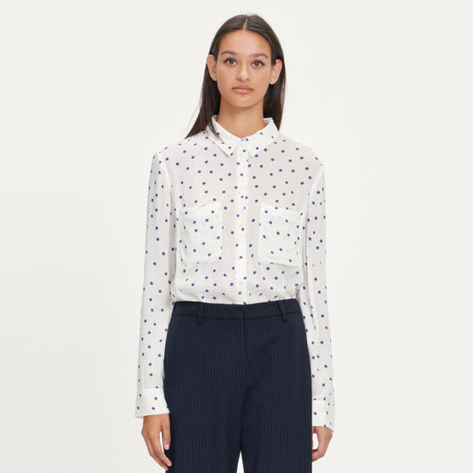 Milly Dot Print Shirt - White
