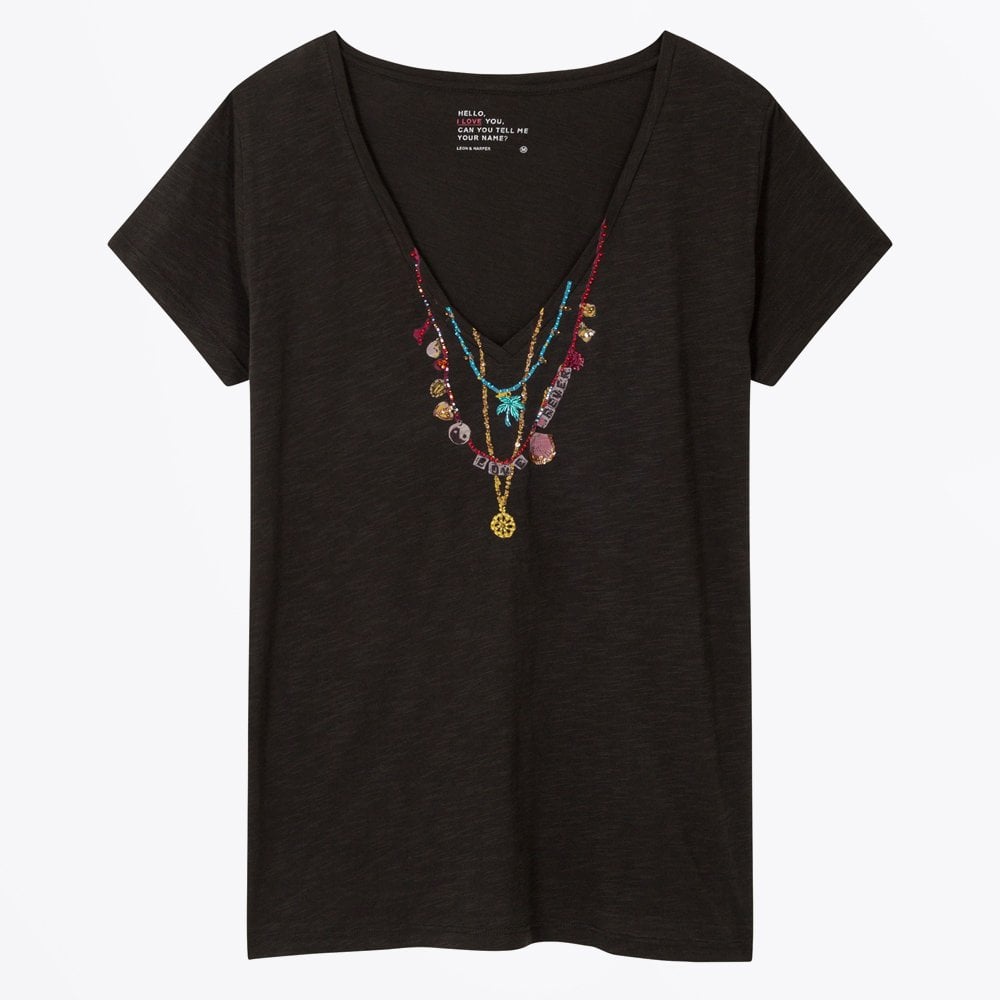 Leon Tonton Printed Palm T-Shirt - Carbone