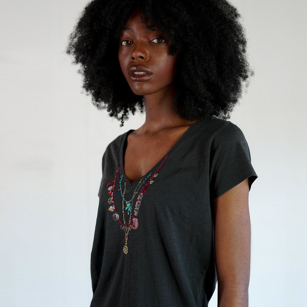 Tonton Printed Palm T-Shirt - Carbone