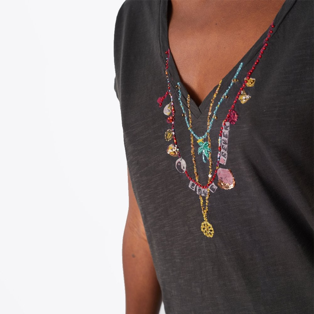 Leon Tonton Printed Palm T-Shirt - Carbone