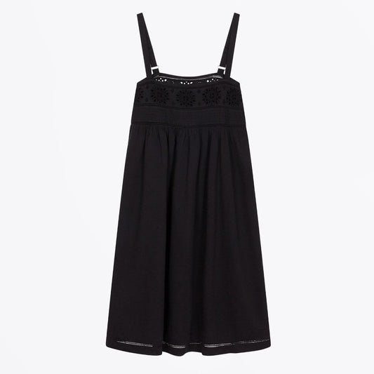 - Ramses Broderie Dress - Carbone