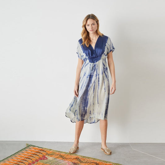 - Rimbo Tie Dye Dress - Blue