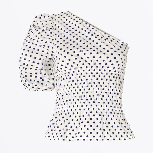 Monessa Polka Dot Top - White