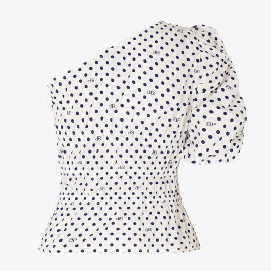 Monessa Polka Dot Top - White