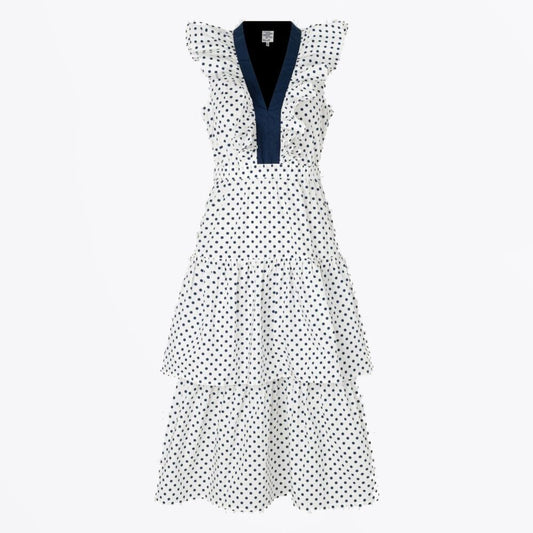 - Avaleen BP Polka Dot Dress - White