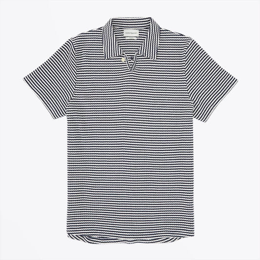 Hawthorn - Polo Knit Shirt - Navy/White