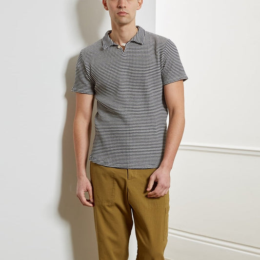 Hawthorn - Polo Knit Shirt - Navy/White