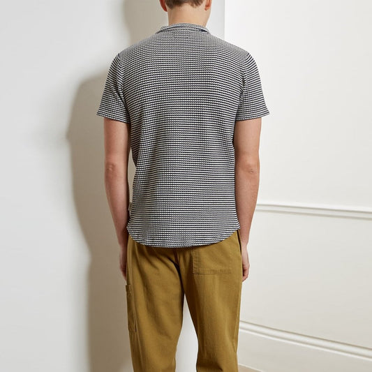 Hawthorn - Polo Knit Shirt - Navy/White