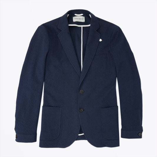 - Theobald - Unstructured Cotton-Blend Jacket - Blue