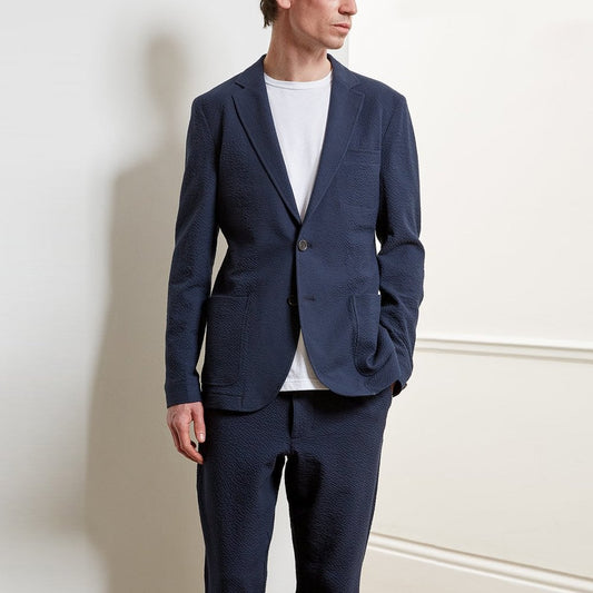 - Theobald - Unstructured Cotton-Blend Jacket - Blue