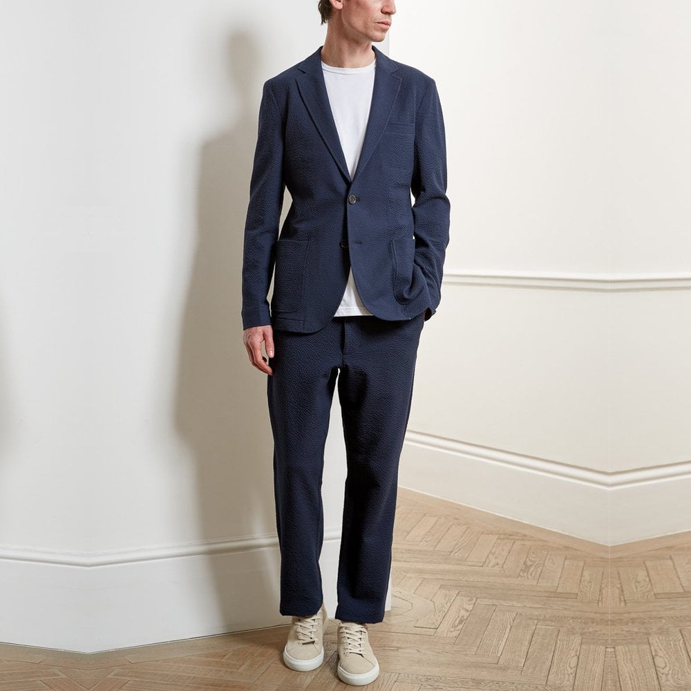 - Theobald - Unstructured Cotton-Blend Jacket - Blue