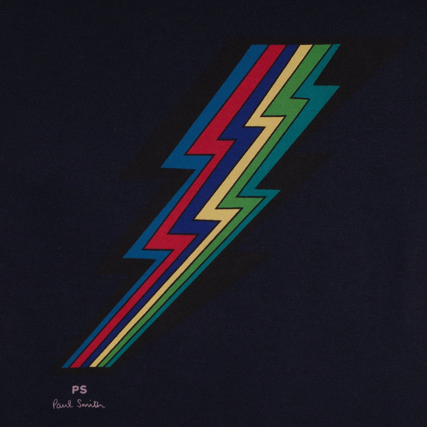 Lightning Bolt Motif Sweatshirt - Navy