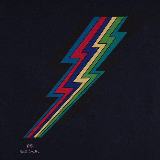 Lightning Bolt Motif Sweatshirt - Navy