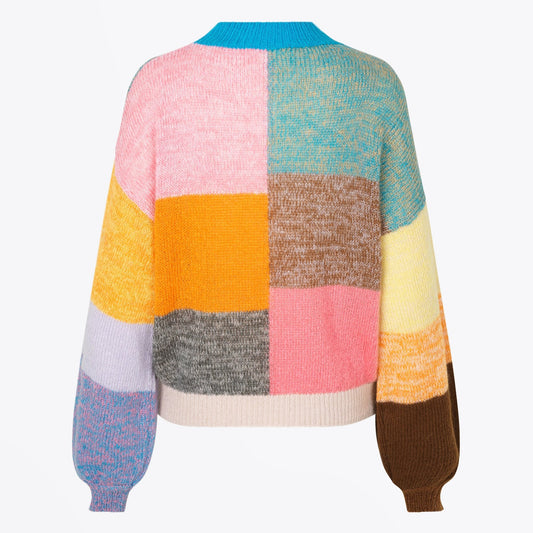 - Adonis - Colour Block Check Sweater - Multi