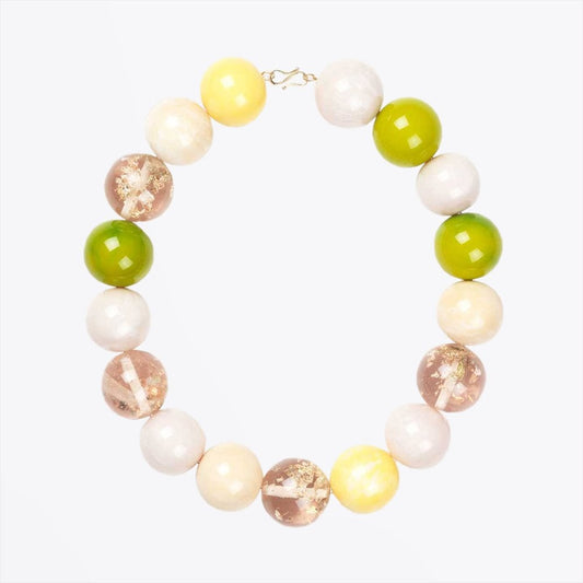- Dorty - Short Beaded Necklace - Lime