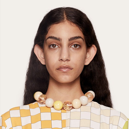 - Dorty - Short Beaded Necklace - Lime