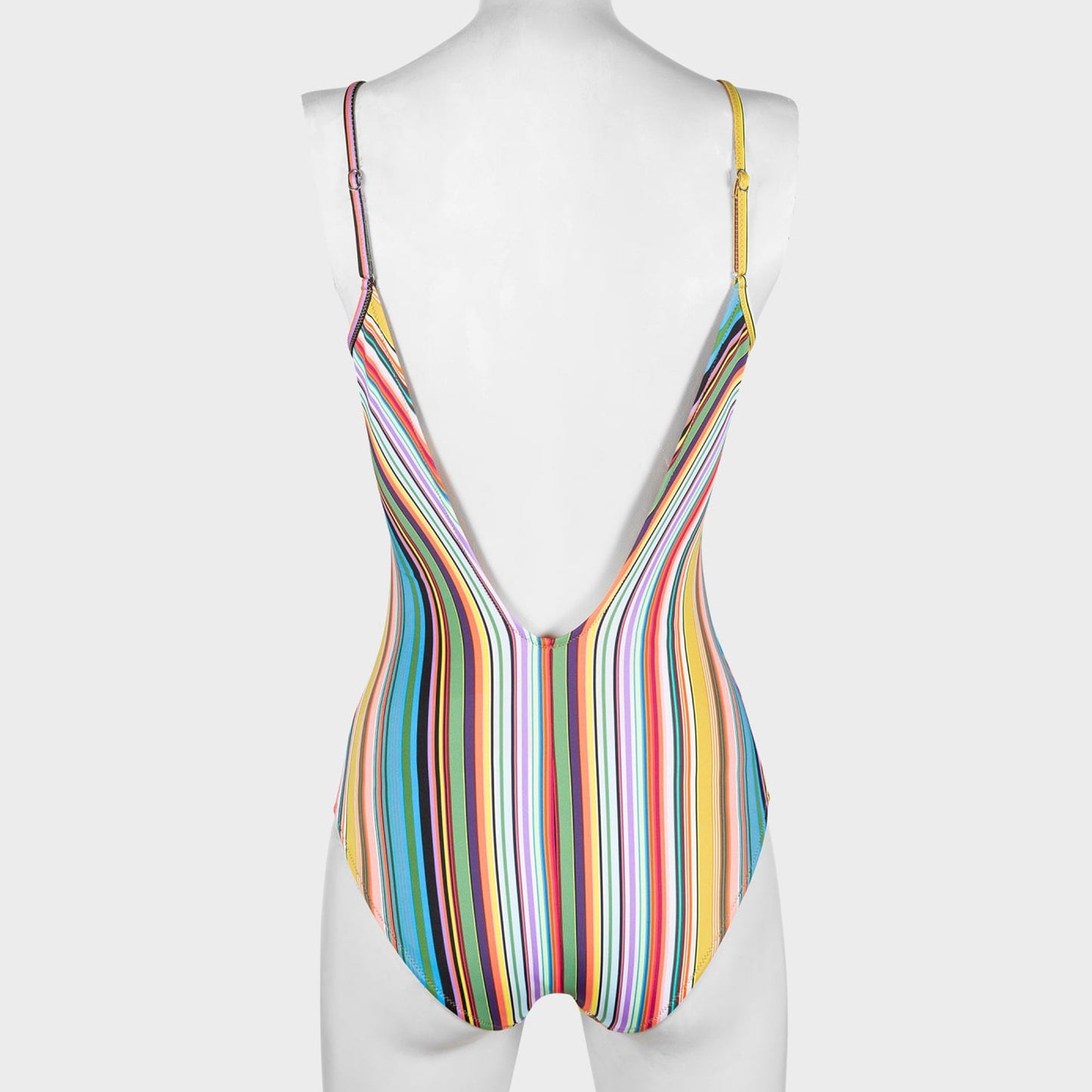 - Stripe Print Wrap Swimsuit - Multi
