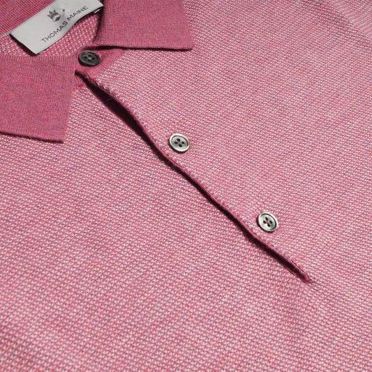 - Cashmere Blend Knitted Polo - Pink