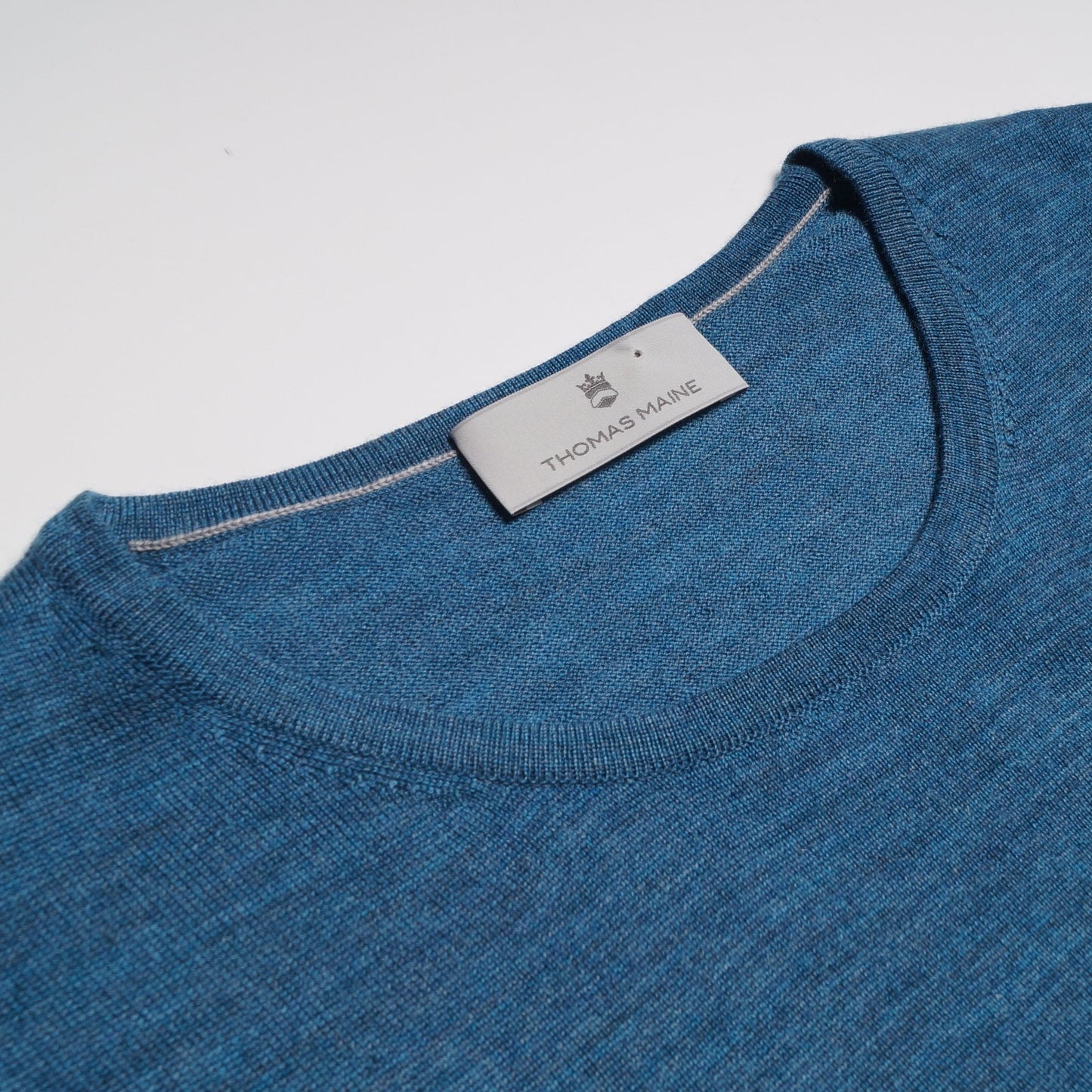 Merino Crew Neck Knit Sweater - Petrol Blue
