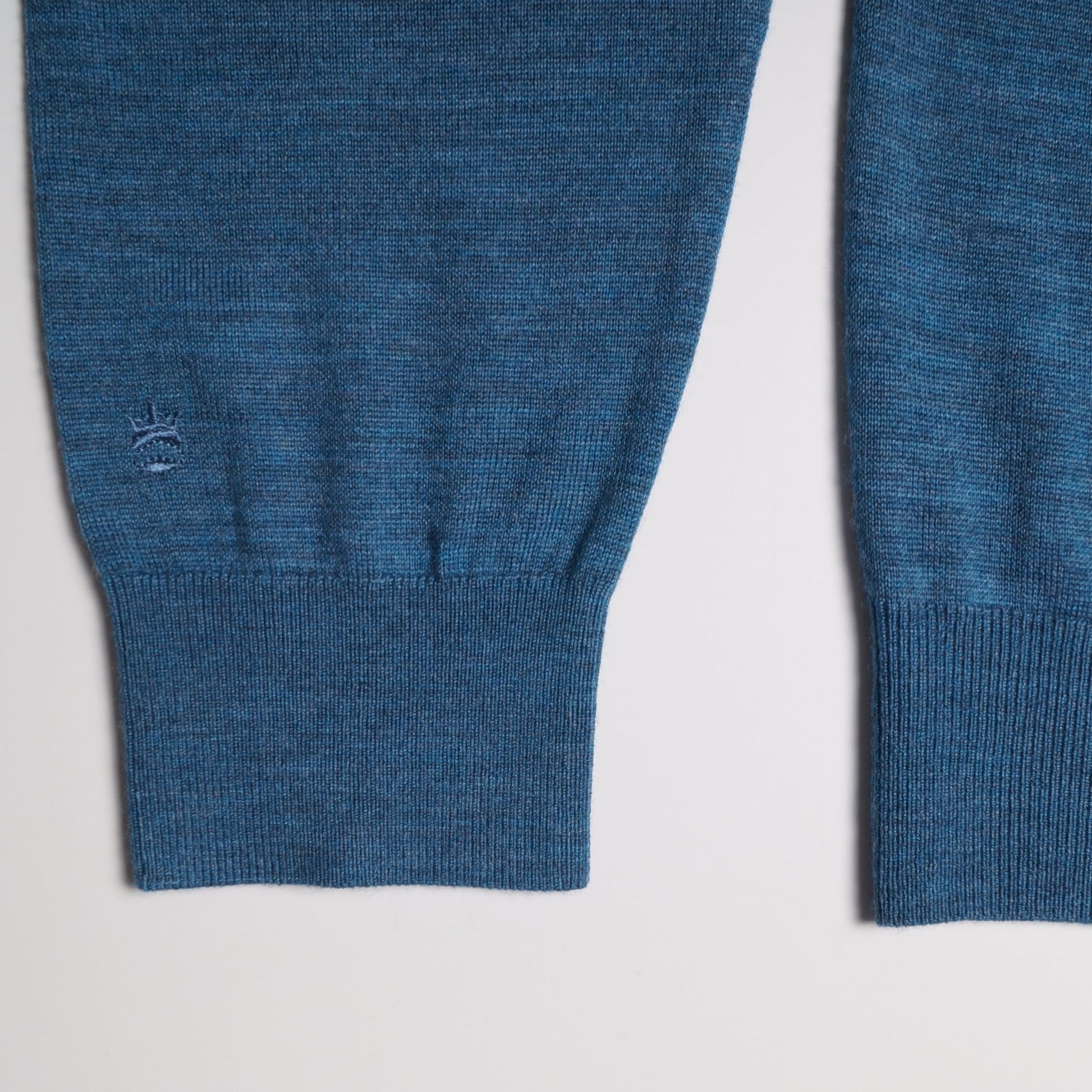 Thomas Merino Crew Neck Knit Sweater - Petrol Blue